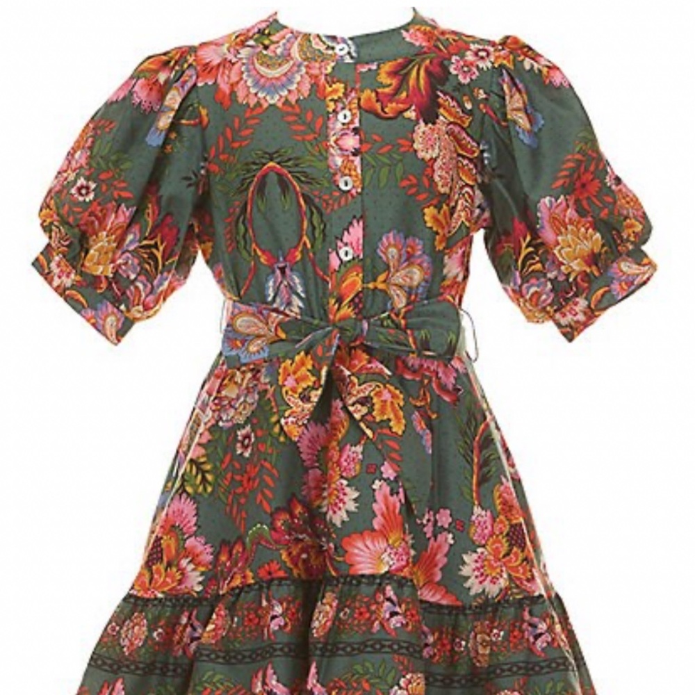 A LOVES A "Bubble Sleeve Dress in Olive” NWT - Picture 3 of 5